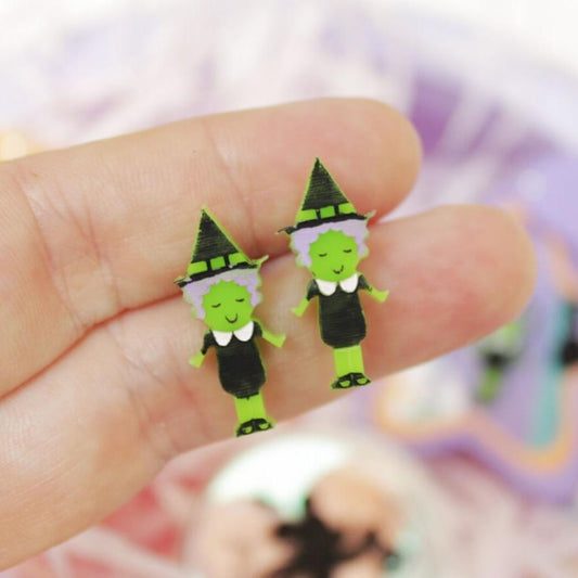 Polly Witch Earrings - Green