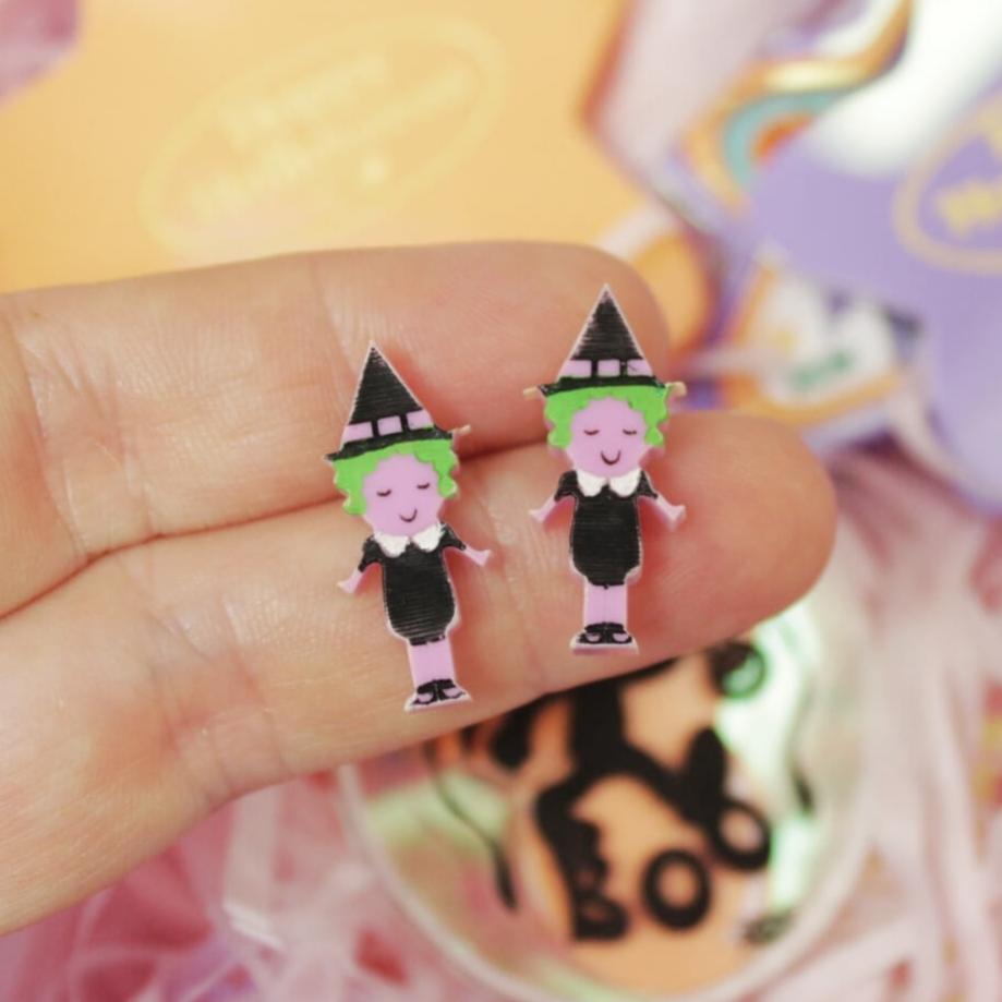 Polly Witch Earrings - Purple