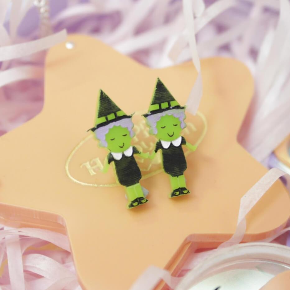 Polly Witch Earrings - Green