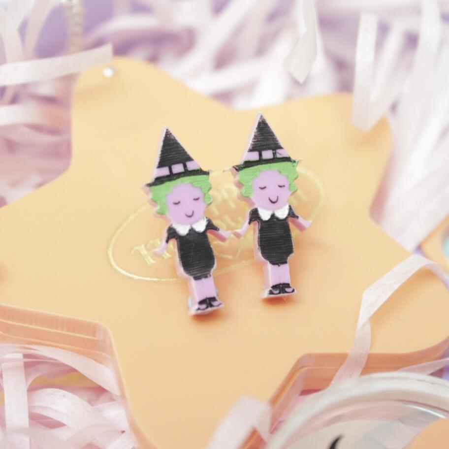 Polly Witch Earrings - Purple